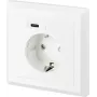 SYGONIX SY-5238674 Tomada embutida com 2 portas USB-A, Schuko, branca