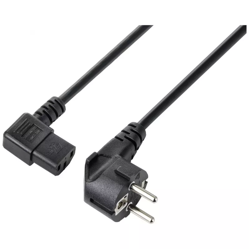 Sygonix SY-5243884 Cabo de alimentação Schuko para IEC C13 5 m preto