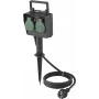 Sygonix SY-5231004 Tomada exterior 2 tomadas preta/verde IP44 16A 230V