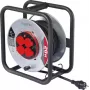 Sygonix SY-10236117 Tambor de cabo preto ficha Schuko 25m 4 tomadas