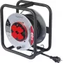 Sygonix SY-10236120 Tambor de cabo preto ficha Schuko 25 m 4 tomadas