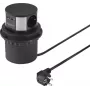 Sygonix SY-6887466 Régua de tomadas em torre 3 tomadas, preta/prateada, cabo de 1,5 m, 3 tomadas Schuko, 3680 W, interruptor iluminado