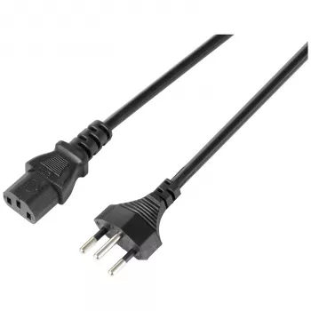 Sygonix SY-5243896 Cabo de alimentação CEE 7/7 para IEC C13 angular 5 m preto