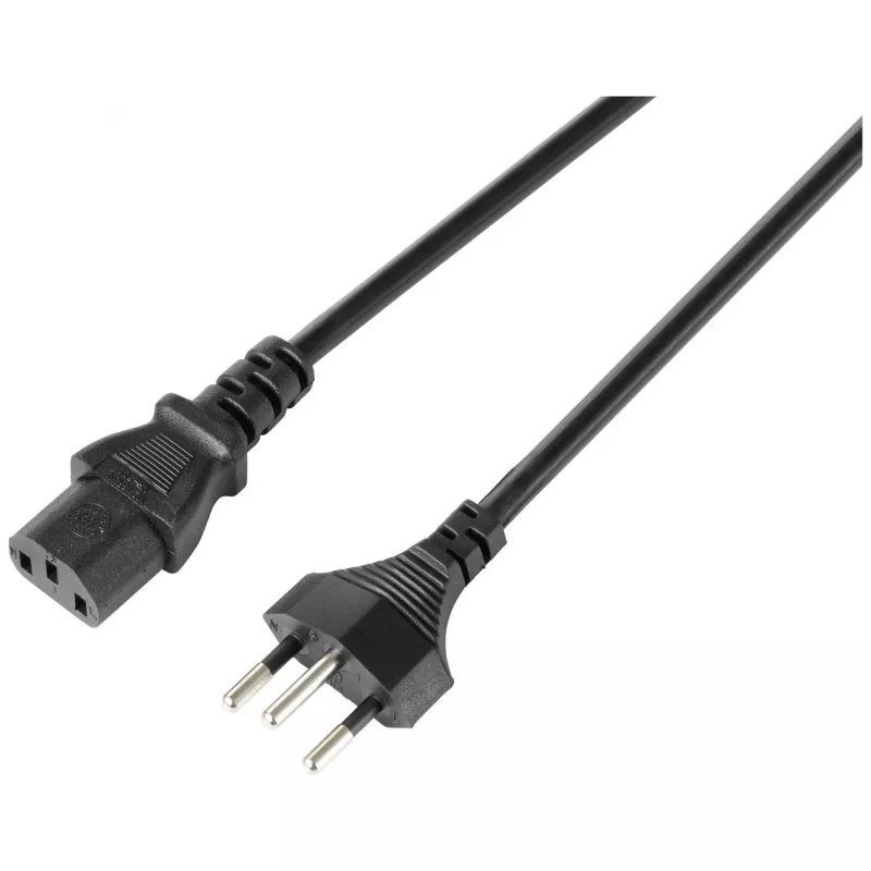 Sygonix SY-5243896 Cabo de alimentação CEE 7/7 para IEC C13 angular 5 m preto