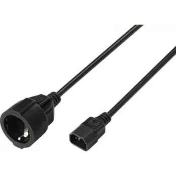 Sygonix SY-7154200 Cabo de extensão de alimentação IEC C14 para C13 0,30 m preto