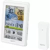Sygonix SY-5509564 Estação meteorológica digital com previsão de 12-24 horas, relógio DCF, temperatura e humidade interior/exterior, fase da lua, aviso de geada, suporte para sensor de 3 canais