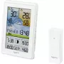 Sygonix SY-5509564 Estação meteorológica digital com previsão de 12-24 horas, relógio DCF, temperatura e humidade interior/exterior, fase da lua, aviso de geada, suporte para sensor de 3 canais