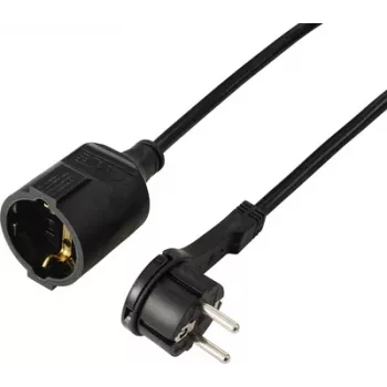 Sygonix SY-7165298 Cabo de extensão 16 A preto 5,00 m H05VV-F 3G 1,5 mm²