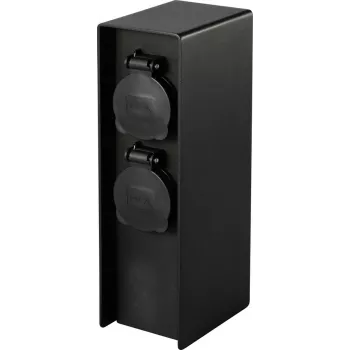 Sygonix SY-6121658 Tomada de jardim 4 tomadas preta com proteção reforçada contra contacto