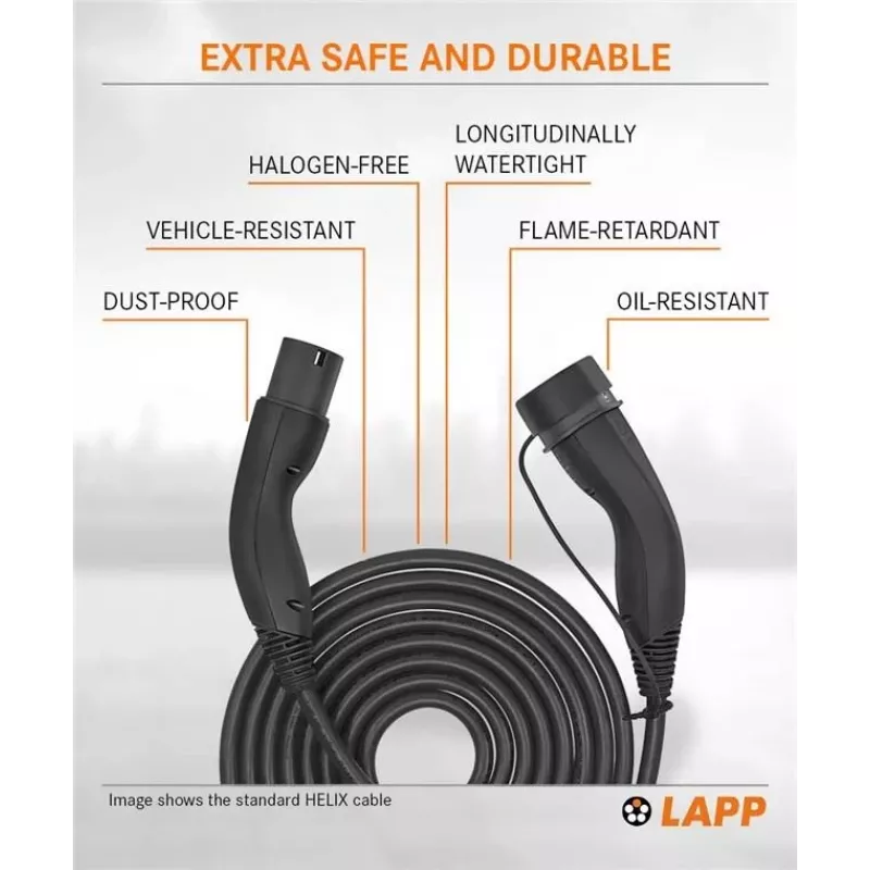 Lapp Mobility Type 2 Helix Cabo de carregamento 22 kW 7 m preto