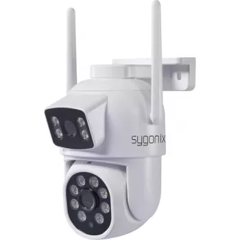Sygonix SY-6271366 Câmara IP Wi-Fi exterior PTZ Full HD, rotação 355°, inclinação 90°, IP65, áudio bidirecional, MicroSD até 128GB, visão noturna