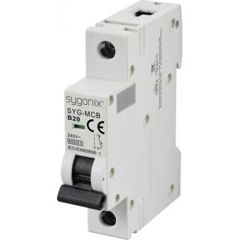 Disjuntor automático Sygonix SY-6440882 SYG-MCB 1P/B20/6KA unipolar 20 A 240 V AC