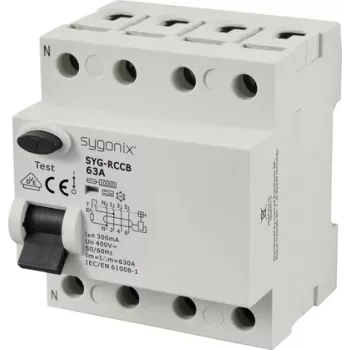 Interruptor diferencial Sygonix SY-6438024 tetrapolar 63A 300mA Type A 10kA 400V AC