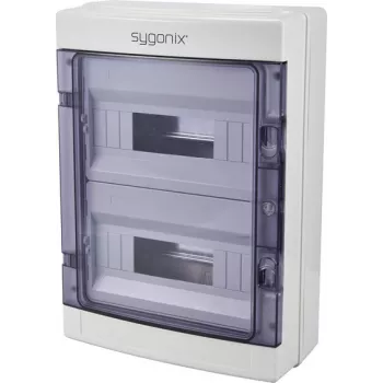 Sygonix SY-6696060 Quadro elétrico de sobrepor, 24 módulos, 2 filas, IP40, Branco