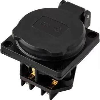 Sygonix SY-6746374 Tomada Schuko IP44 Preto