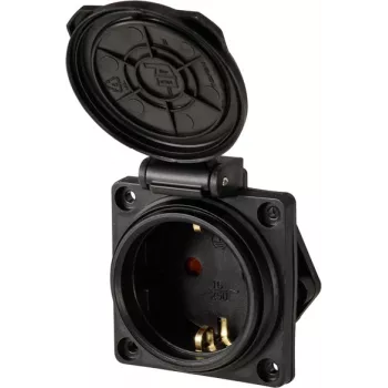 Sygonix SY-6746374 Tomada Schuko IP44 Preto