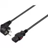 Sygonix SY-6733072 Cabo de alimentação IEC C13 bloqueável, CEE 7/7 para IEC C13, 2 m, Preto