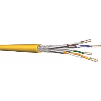 Draka YelloNet 1000 Cat.7 cabo de dados, simplex, 1000 MHz, 4x2xAWG23/1, Cca, bobina de 500 m 60112099