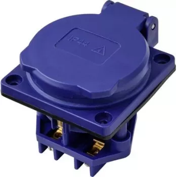 Sygonix SY-6746376 Tomada Schuko IP44 Azul
