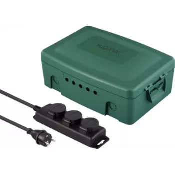 Tomada múltipla Sygonix SY-6797950 3 tomadas verde/preto com proteção reforçada contra contacto