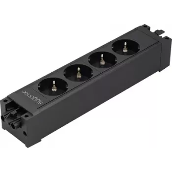 Módulo de tomadas 4 tomadas sem interruptor, preto Sygonix SY-6872232