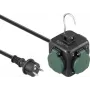Cubo de tomadas com 4 tomadas Schuko e 2 portas USB, preto/verde Sygonix SY-6903362