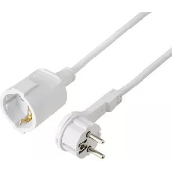 Sygonix SY-7170030 Cabo de extensão 16 A branco 2,00 m H05VV-F 3G 1,5 mm²