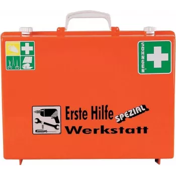 Söhngen DIN 13157 Kit de primeiros socorros 0360111, caixa de ABS laranja, para montagem na parede, capacidade para 20 pessoas