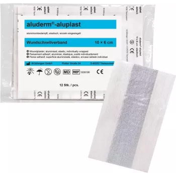 SÖHNGEN aluderm®-aluplast Rolo de pensos elásticos, 6 cm x 1 m, estéril, secções seladas individualmente