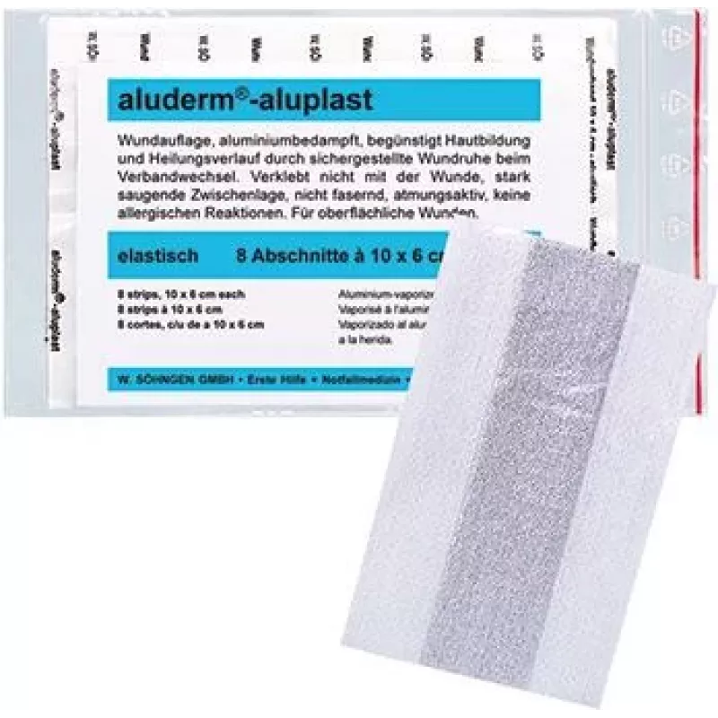 SÖHNGEN aluderm®-aluplast Rolo de pensos elásticos, 6 cm x 1 m, estéril, secções seladas individualmente