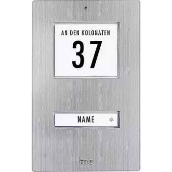 M-E MODERN-ELECTRONICS KT 1-EG Placa de campainha, aço inoxidável, 1 botão, IP44, LED branco