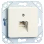 METZ Connect UPk Unidade de ligação encastrada, tomada universal, design IAE, 2x RJ45, terminais de parafuso mini terminal RJ45 (130040111-I)