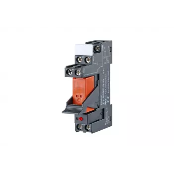 METZ CONNECT 11051025 Módulo de relé de potência 24 V DC, 1 CO, 16 A, calha DIN, Preto/Laranja