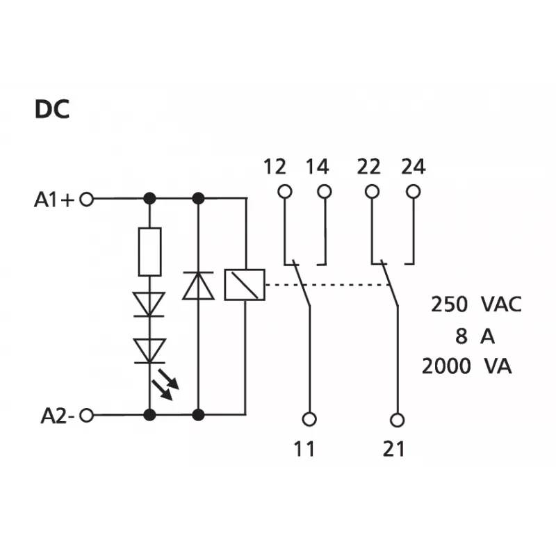 METZ CONNECT 11051025 Módulo de relé de potência 24 V DC, 1 CO, 16 A, calha DIN, Preto/Laranja
