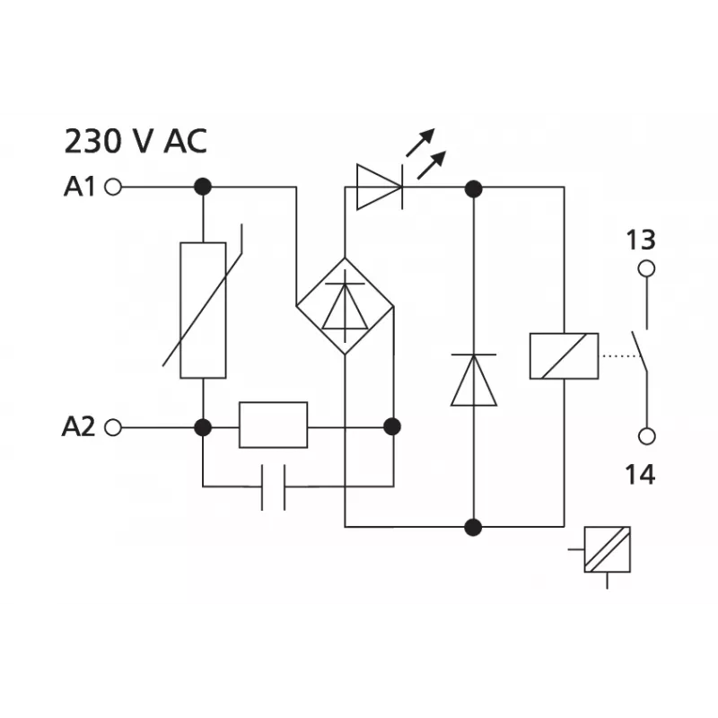 METZ CONNECT KRA-M4/1 Módulo de relé, bobina 230 V AC, 1 contacto CO, Branco 11061305