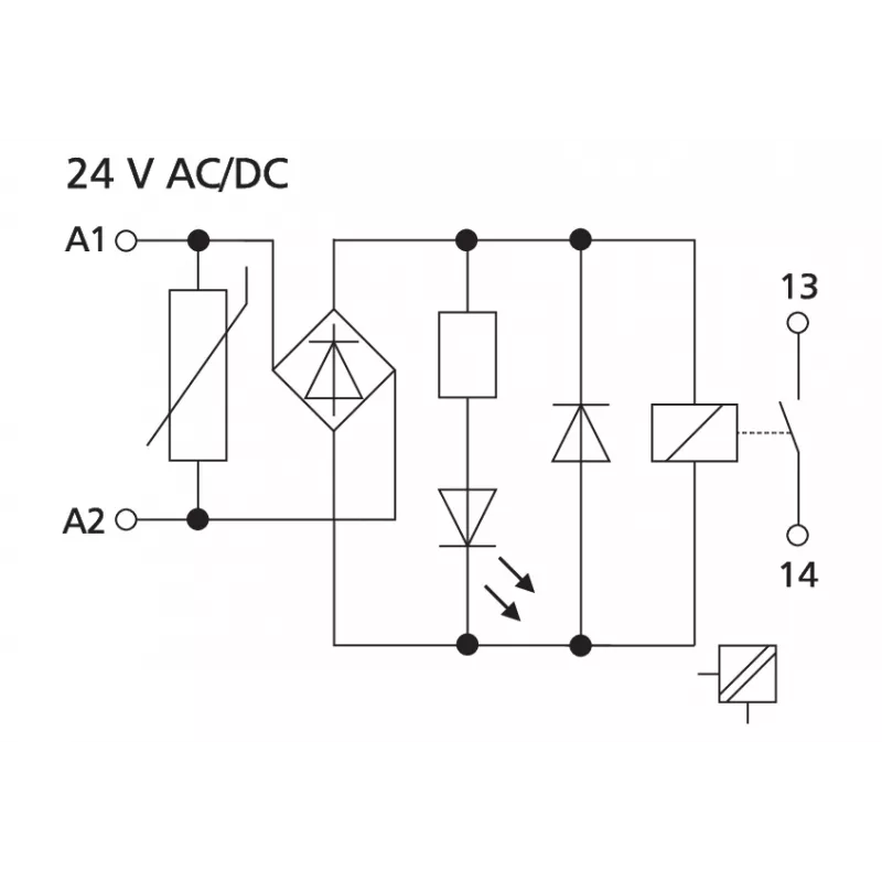 METZ CONNECT KRA-M4/1 Módulo de relé de interface, 1 contacto comutador, bobina 24 V AC, Branco 11061313