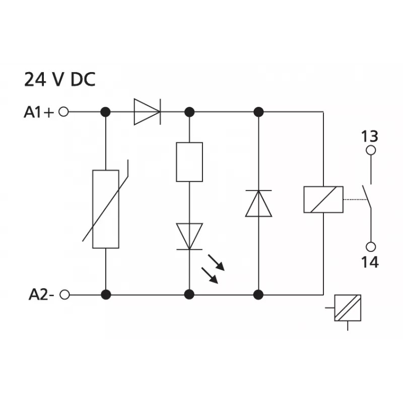 METZ CONNECT KRA-M4/1 Módulo de relé de interface, 4 contactos comutadores, bobina 24 V AC, 250 V AC, Branco 11061325