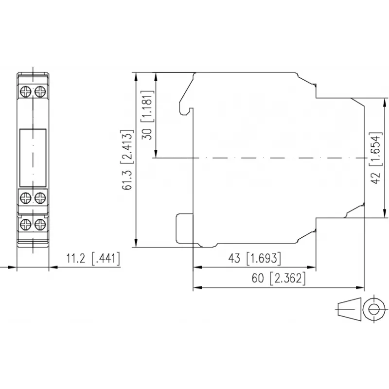 METZ CONNECT KRA-M6/21 Borne de calha DIN branco 2 polos 250V 8A 11061550