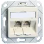 METZ CONNECT BTR E-DAT modul 8/8(8) UPk sem módulos - Tomada de dados encastrada, CAT 6, Branco puro RAL 9010, 2 portas 1309151102-E-90