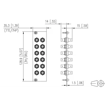 METZ BTR 15024A0112-E OpDAT REGpro 12xST SM/MM cerâmica painel frontal cinzento 3U/7HP