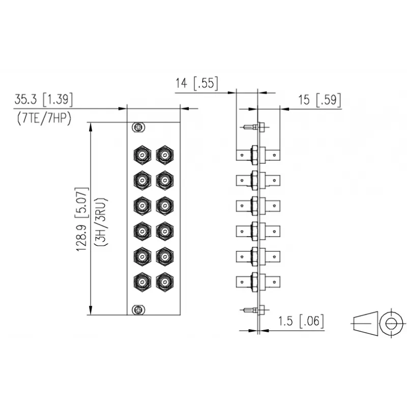 METZ BTR 15024A0112-E OpDAT REGpro 12xST SM/MM cerâmica painel frontal cinzento 3U/7HP