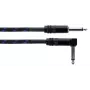 Cabo para instrumentos Cordial 14780 3 m – jack TS 6,3 mm para jack TS 6,3 mm, preto/azul com revestimento têxtil