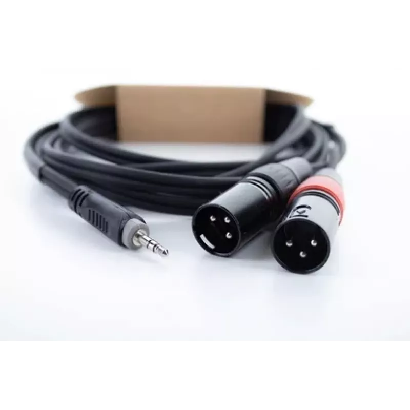 Cabo adaptador Y XLR Cordial EY 3 WMM 3,5mm TRS macho para 2x XLR macho 3m 14872