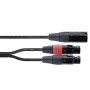 Cabo adaptador Y XLR Cordial EY 0,3 MFF - 1x XLR macho para 2x XLR fêmea, 0,3 m, preto 14881