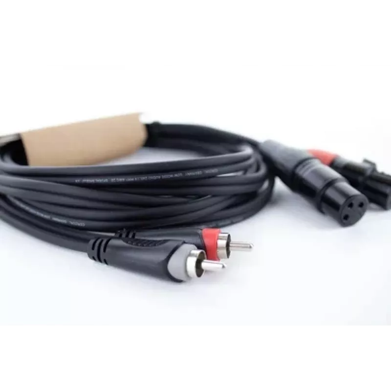 Cabo de áudio XLR para RCA Cordial EU 3 FC 3 m preto 14853
