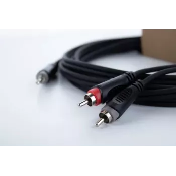 Cabo adaptador Y de áudio Cordial 14854 jack 3,5mm para 2x RCA 1m preto