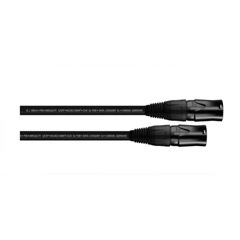 Cabo patch Cordial 15559 RJ45 CAT 5e S/UTP 3,00 m preto bainha PUR