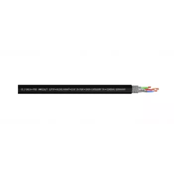 Cabo patch Cordial 15579 CAT 7a S/FTP, RJ45, 3 m, preto, bainha PUR