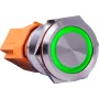 Joy-IT BUTTON22C-M-GR botão de pressão momentâneo, 250 V AC, 15 A, IP67, IK10, 22 mm, verde