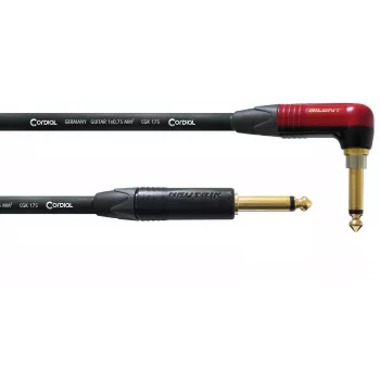 Cabo de áudio Cordial 11218 jack mono 6,3mm 3m preto PVC